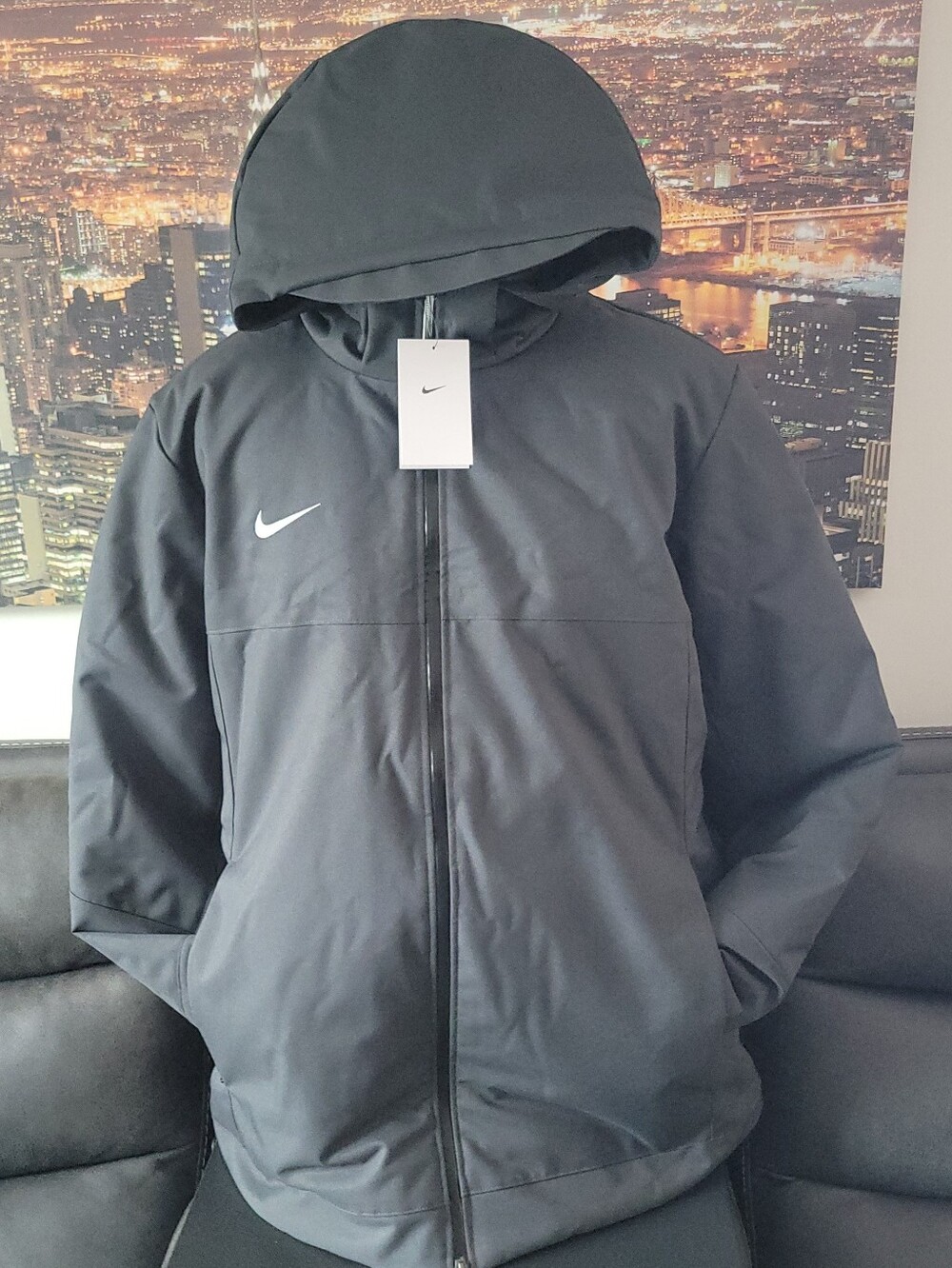 Nike Men’s Grey Hooded Performance Jacket